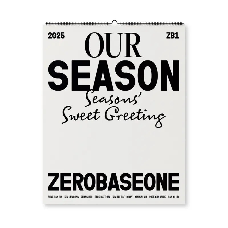 ZEROBASEONE - 2025 SEASON'S GREETINGS WALL CALENDAR
